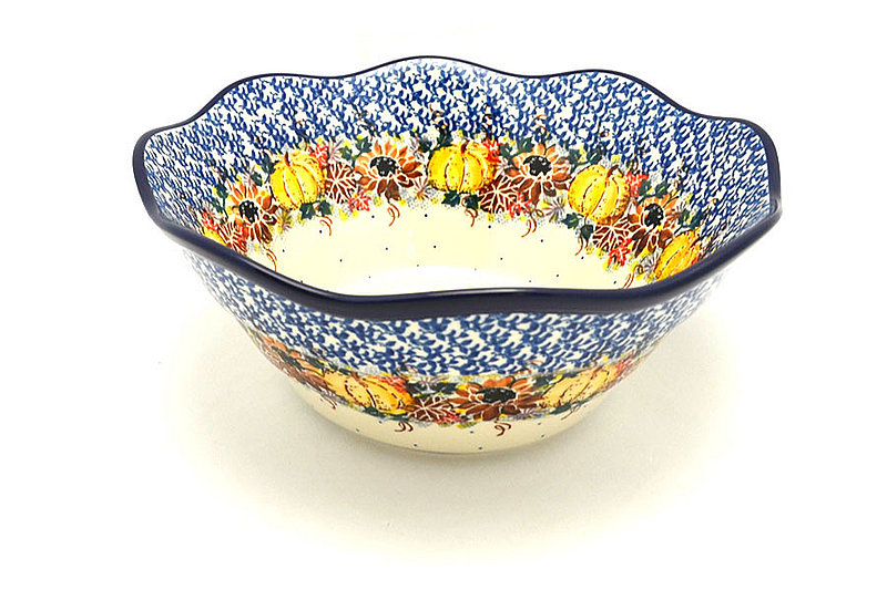 Ceramika Artystyczna Polish Pottery Bowl - Curvy Edge - 10" - Unikat Signature U4741 692-U4741 (Ceramika Artystyczna)