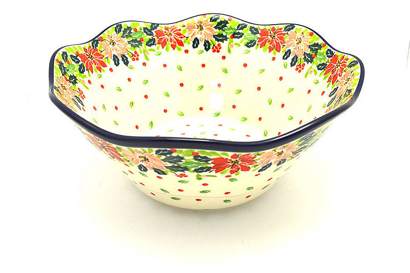 Ceramika Artystyczna Polish Pottery Bowl - Curvy Edge - 10" - Unikat Signature U5054 692-U5054 (Ceramika Artystyczna)