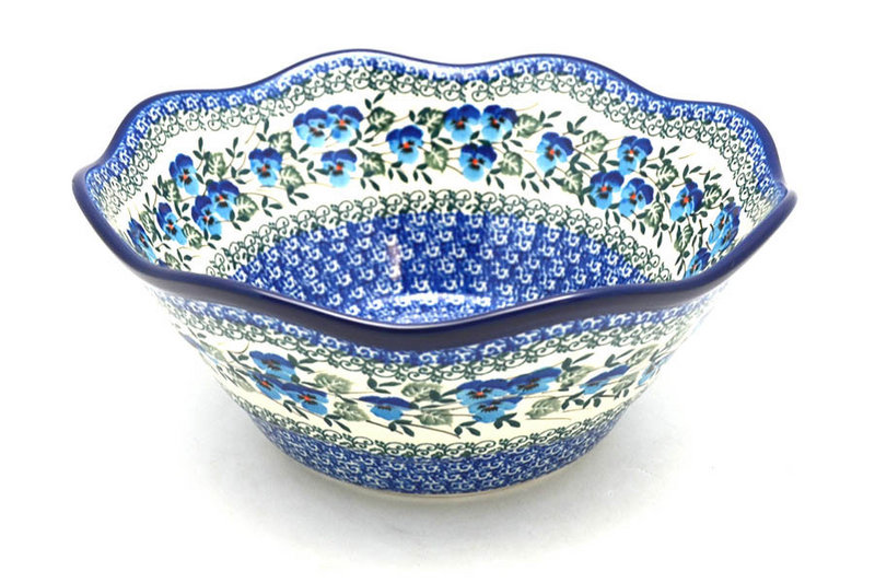 Ceramika Artystyczna Polish Pottery Bowl - Curvy Edge - 10" - Winter Viola 692-2273a (Ceramika Artystyczna)