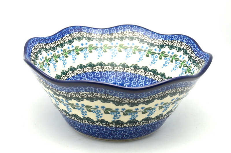 Ceramika Artystyczna Polish Pottery Bowl - Curvy Edge - 10" - Wisteria 692-1473a (Ceramika Artystyczna)