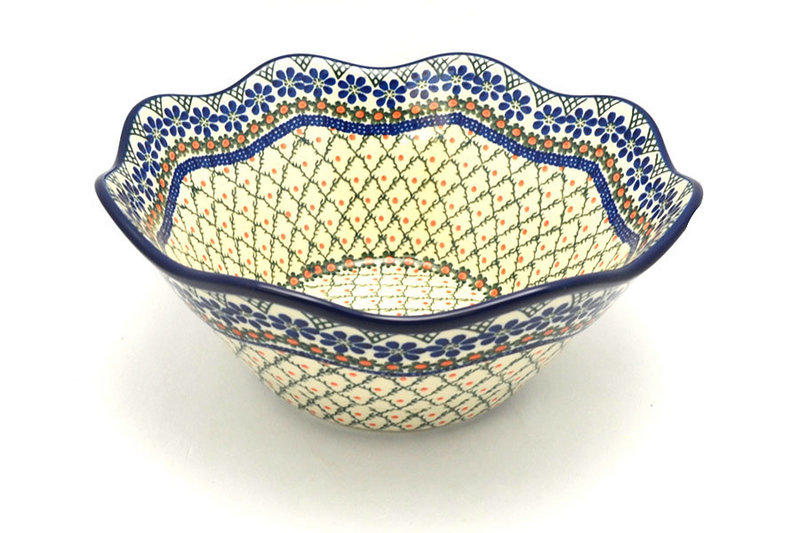 Ceramika Artystyczna Polish Pottery Bowl - Curvy Edge - 12" - Primrose 693-854a (Ceramika Artystyczna)