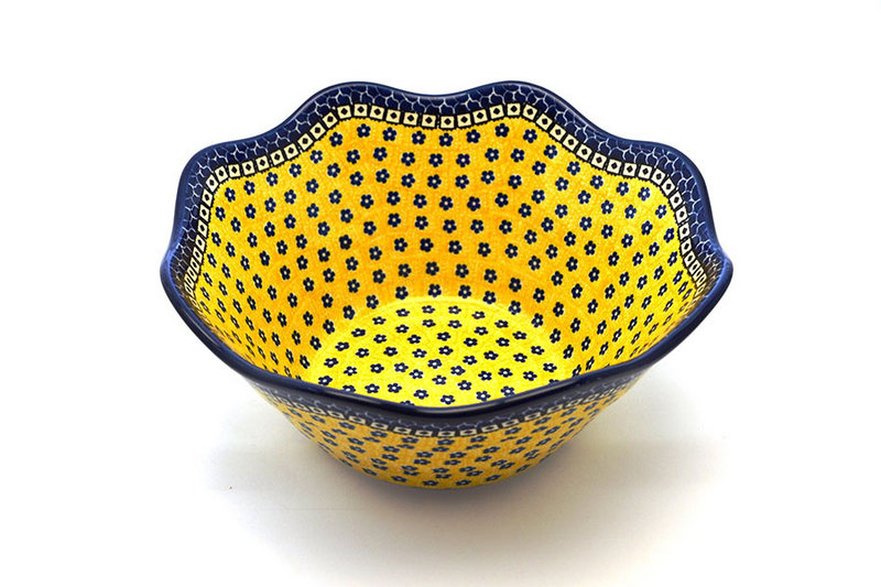 Ceramika Artystyczna Polish Pottery Bowl - Curvy Edge - 12" - Sunburst 693-859a (Ceramika Artystyczna)