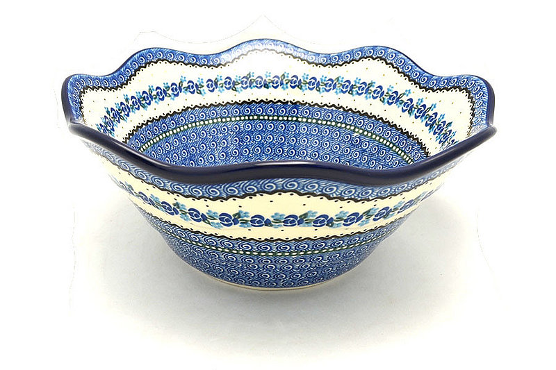 Ceramika Artystyczna Polish Pottery Bowl - Curvy Edge - 12" - Twilight 693-0882a (Ceramika Artystyczna)