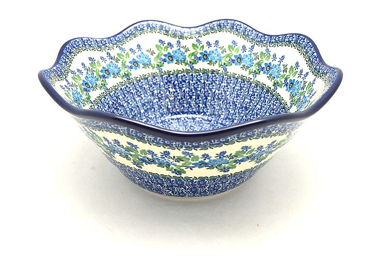 Ceramika Artystyczna Polish Pottery Bowl - Curvy Edge - 12" - Wild Indigo 693-1865a (Ceramika Artystyczna)
