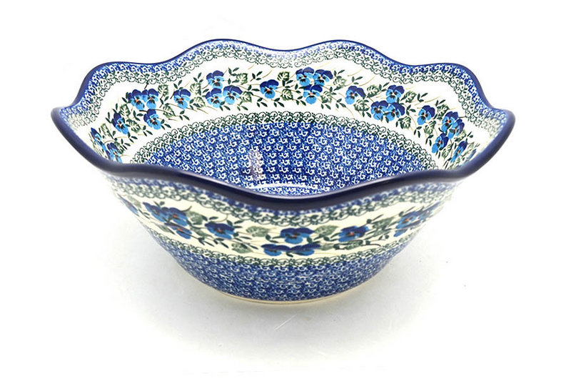 Ceramika Artystyczna Polish Pottery Bowl - Curvy Edge - 12" - Winter Viola 693-2273a (Ceramika Artystyczna)
