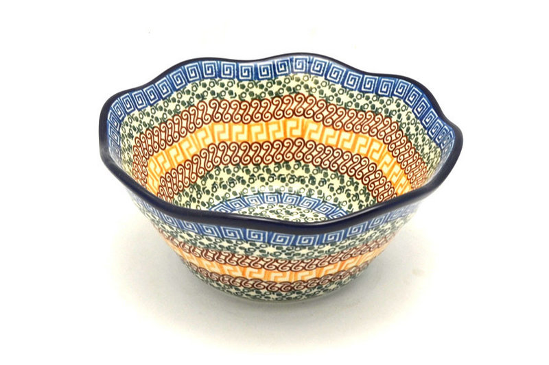 Ceramika Artystyczna Polish Pottery Bowl - Curvy Edge - 8" - Autumn 691-050a (Ceramika Artystyczna)