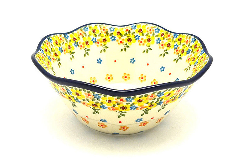 Ceramika Artystyczna Polish Pottery Bowl - Curvy Edge - 8" - Buttercup 691-2225a (Ceramika Artystyczna)