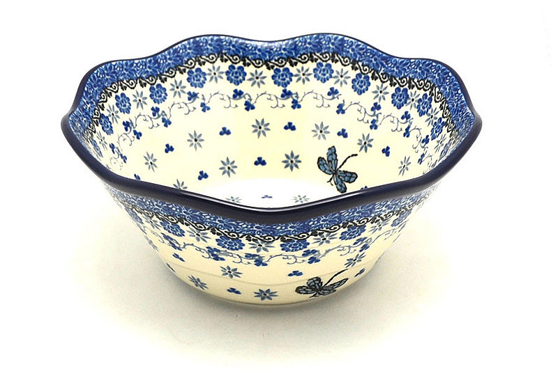 Ceramika Artystyczna Polish Pottery Bowl - Curvy Edge - 8" - Dragonfly 691-2009a (Ceramika Artystyczna)
