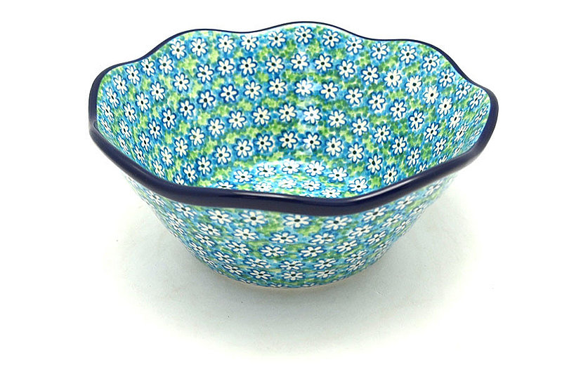 Polish Pottery Bowl - Curvy Edge - 8" - Key Lime