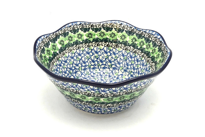 Polish Pottery Bowl - Curvy Edge - 8" - Kiwi