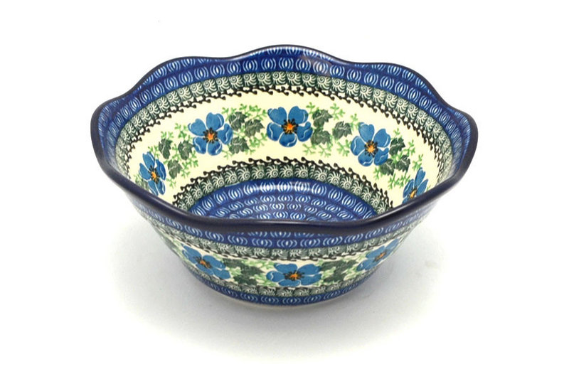 Ceramika Artystyczna Polish Pottery Bowl - Curvy Edge - 8" - Morning Glory 691-1915a (Ceramika Artystyczna)
