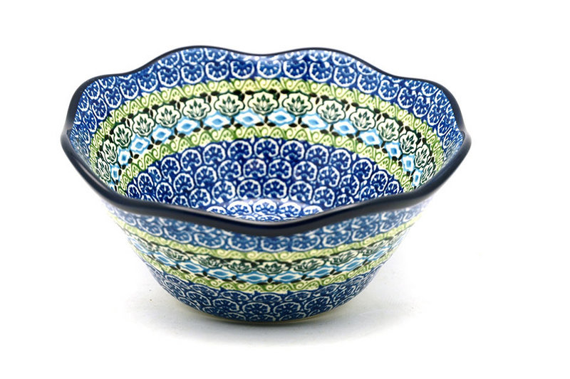 Ceramika Artystyczna Polish Pottery Bowl - Curvy Edge - 8" - Tranquility 691-1858a (Ceramika Artystyczna)