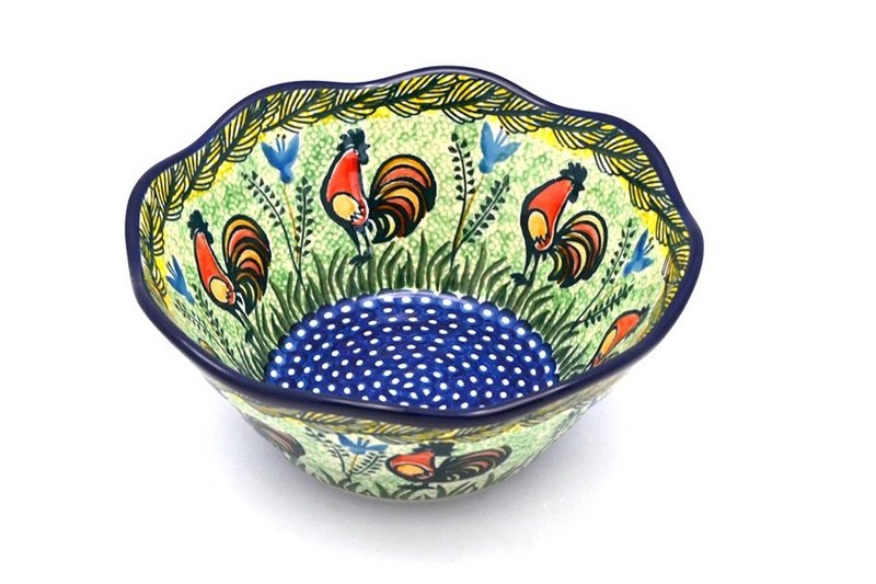 Ceramika Artystyczna Polish Pottery Bowl - Curvy Edge - 8" - Unikat Signature U2663 691-U2663 (Ceramika Artystyczna)