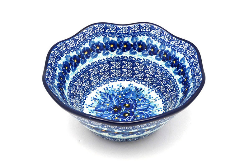 Ceramika Artystyczna Polish Pottery Bowl - Curvy Edge - 8" - Unikat Signature U3639 691-U3639 (Ceramika Artystyczna)