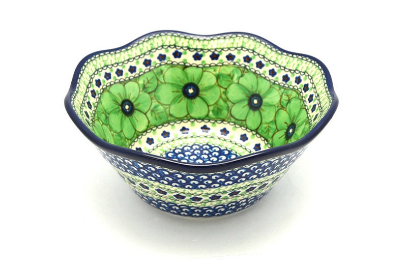 Ceramika Artystyczna Polish Pottery Bowl - Curvy Edge - 8" - Unikat Signature U408A 691-U408A (Ceramika Artystyczna)
