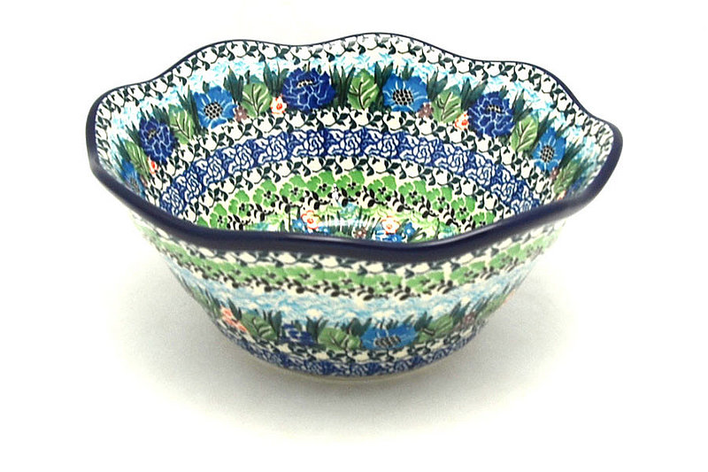 Ceramika Artystyczna Polish Pottery Bowl - Curvy Edge - 8" - Unikat Signature U4572 691-U4572 (Ceramika Artystyczna)