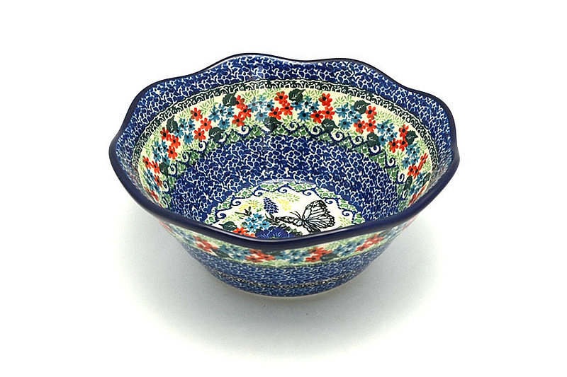 Ceramika Artystyczna Polish Pottery Bowl - Curvy Edge - 8" - Unikat Signature U4600 691-U4600 (Ceramika Artystyczna)