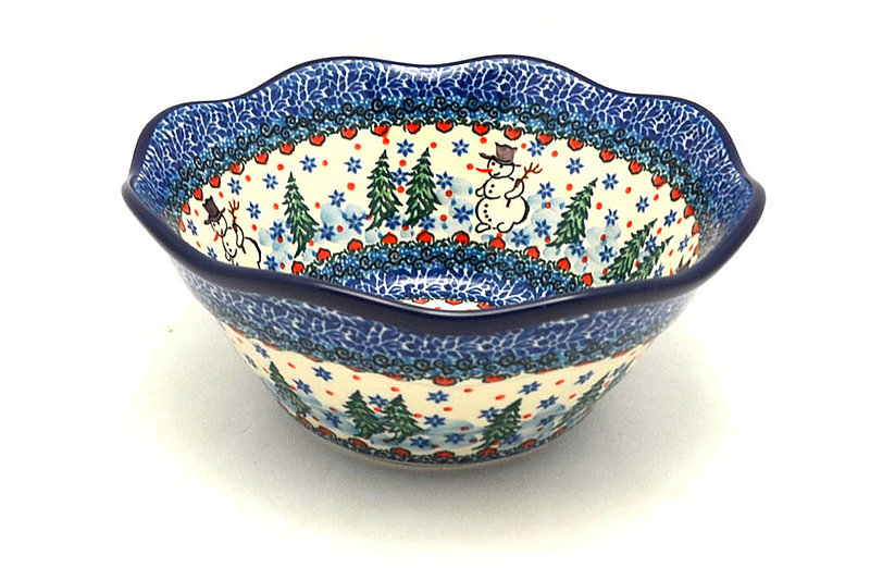 Ceramika Artystyczna Polish Pottery Bowl - Curvy Edge - 8" - Unikat Signature U4661 691-U4661 (Ceramika Artystyczna)