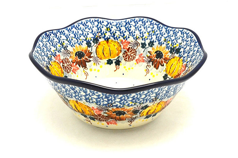 Ceramika Artystyczna Polish Pottery Bowl - Curvy Edge - 8" - Unikat Signature U4741 691-U4741 (Ceramika Artystyczna)