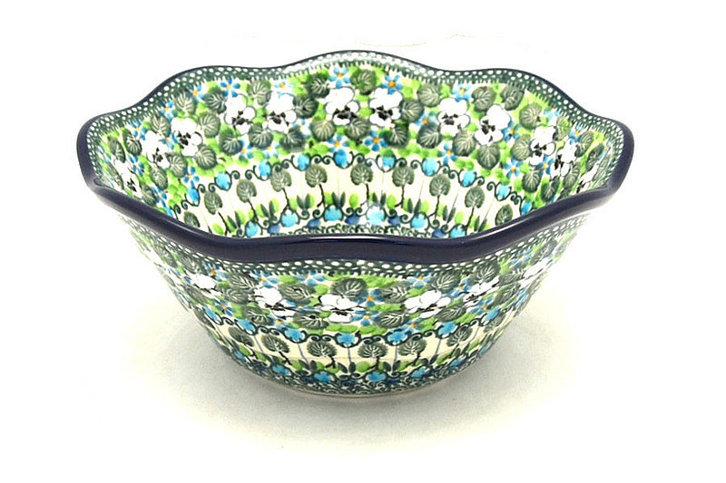 Ceramika Artystyczna Polish Pottery Bowl - Curvy Edge - 8" - Unikat Signature U4795 691-U4795 (Ceramika Artystyczna)