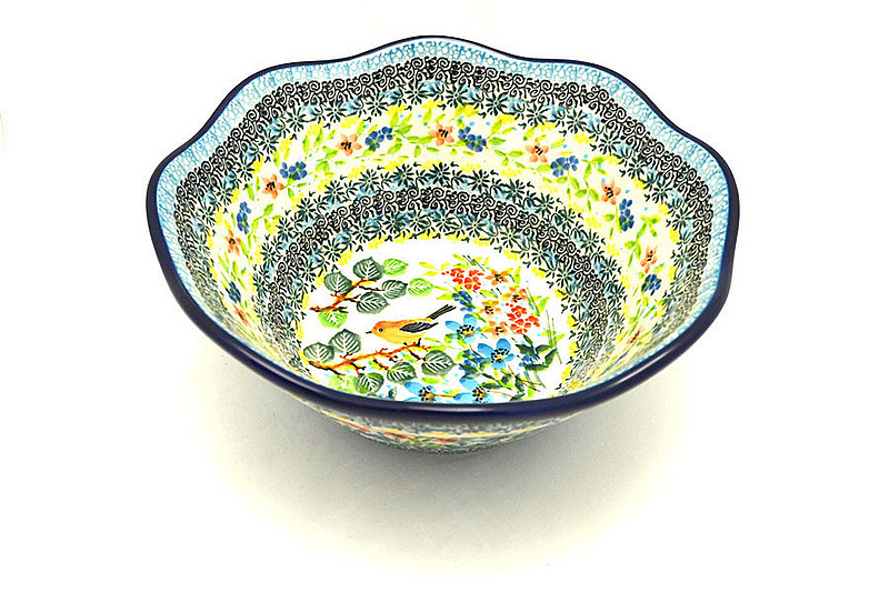 Ceramika Artystyczna Polish Pottery Bowl - Curvy Edge - 8" - Unikat Signature U5098 691-U5098 (Ceramika Artystyczna)