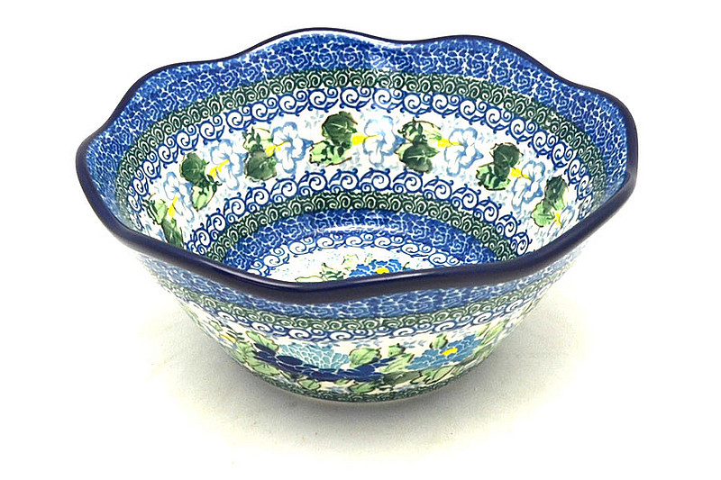 Ceramika Artystyczna Polish Pottery Bowl - Curvy Edge - 8" - Unikat Signature U5138 691-U5138 (Ceramika Artystyczna)