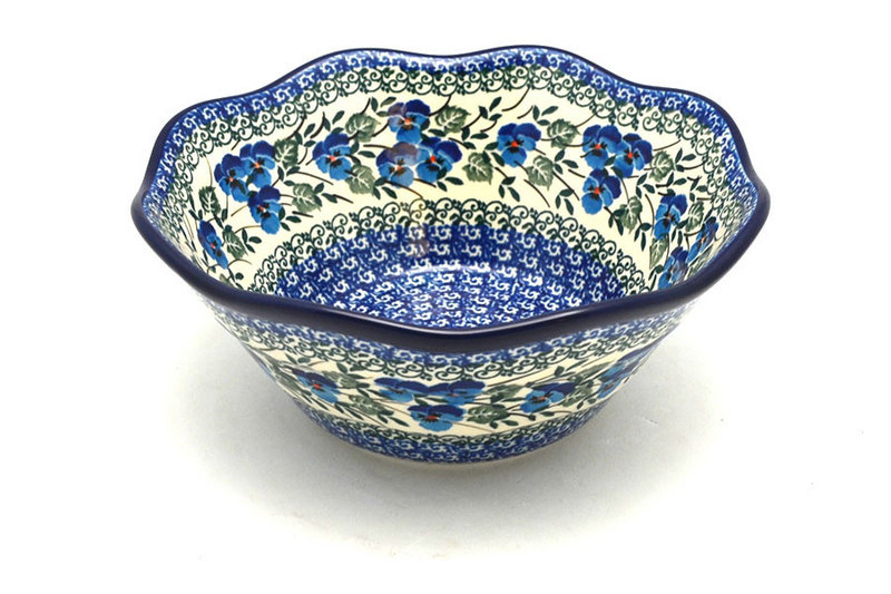 Ceramika Artystyczna Polish Pottery Bowl - Curvy Edge - 8" - Winter Viola 691-2273a (Ceramika Artystyczna)