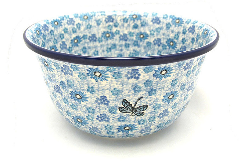 Polish Pottery Bowl - Deep Artisan Bowl - Large - Misty Dragonfly