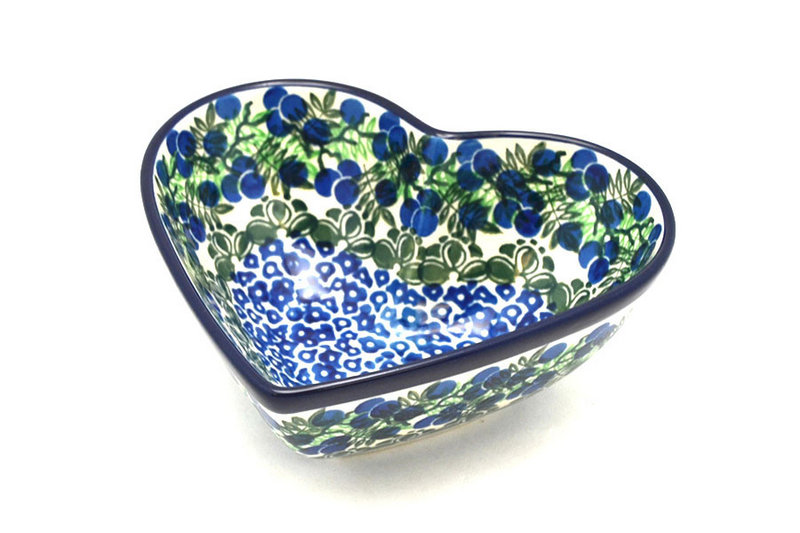Ceramika Artystyczna Polish Pottery Bowl - Deep Heart - Huckleberry B37-1413a (Ceramika Artystyczna)
