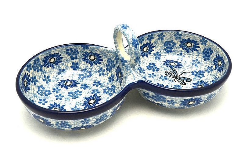 Ceramika Artystyczna Polish Pottery Bowl - Double Serving - Blue Dragonfly 942-2999a (Ceramika Artystyczna)