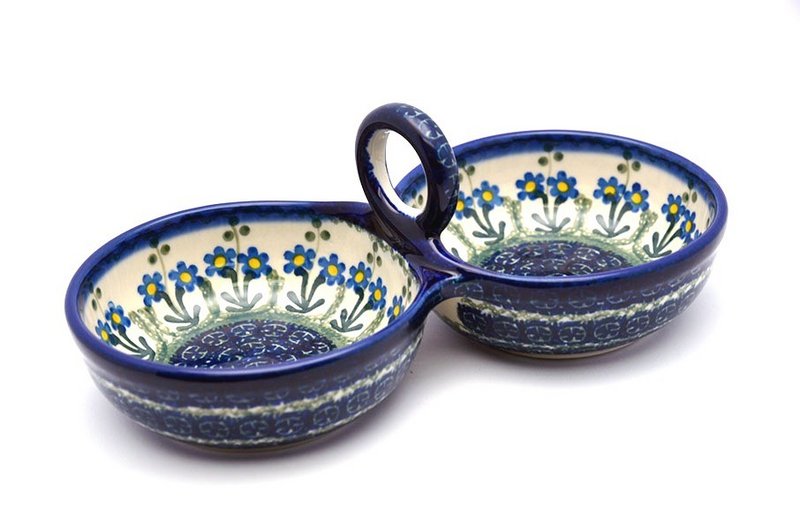 Ceramika Artystyczna Polish Pottery Bowl - Double Serving - Blue Spring Daisy 942-614a (Ceramika Artystyczna)