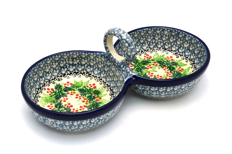 Ceramika Artystyczna Polish Pottery Bowl - Double Serving - Holly Berry 942-1734a (Ceramika Artystyczna)