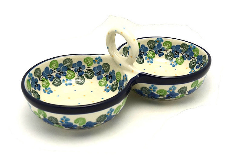Ceramika Artystyczna Polish Pottery Bowl - Double Serving - Spring Viola 942-2339a (Ceramika Artystyczna)