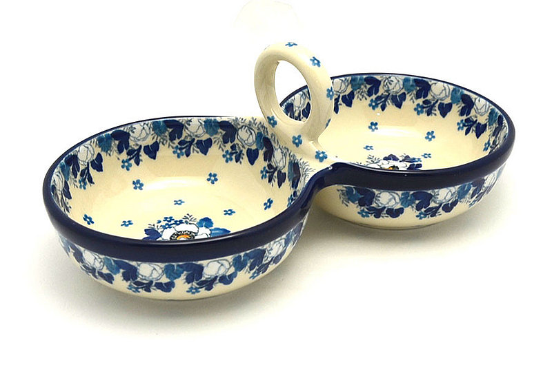 Ceramika Artystyczna Polish Pottery Bowl - Double Serving - White Poppy 942-2222a (Ceramika Artystyczna)