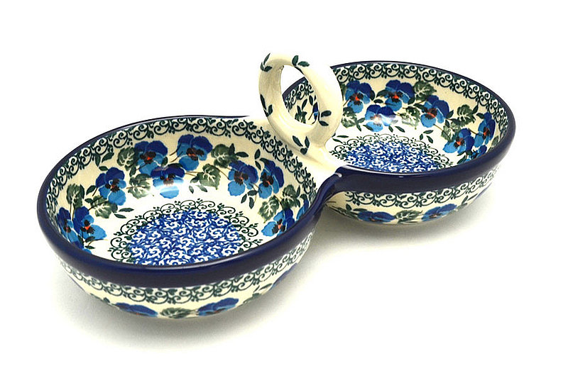 Ceramika Artystyczna Polish Pottery Bowl - Double Serving - Winter Viola 942-2273a (Ceramika Artystyczna)