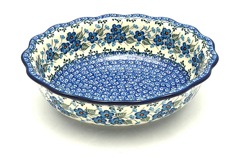 Ceramika Artystyczna Polish Pottery Bowl - Fluted Oval - Parisian Posies D78-2272a (Ceramika Artystyczna)