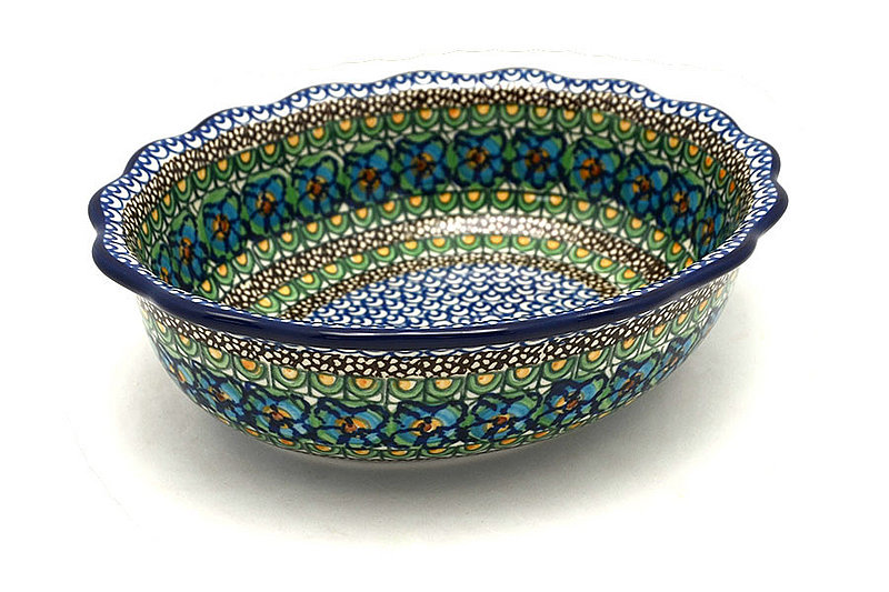 Ceramika Artystyczna Polish Pottery Bowl - Fluted Oval - Unikat Signature - U151 D78-U0151 (Ceramika Artystyczna)