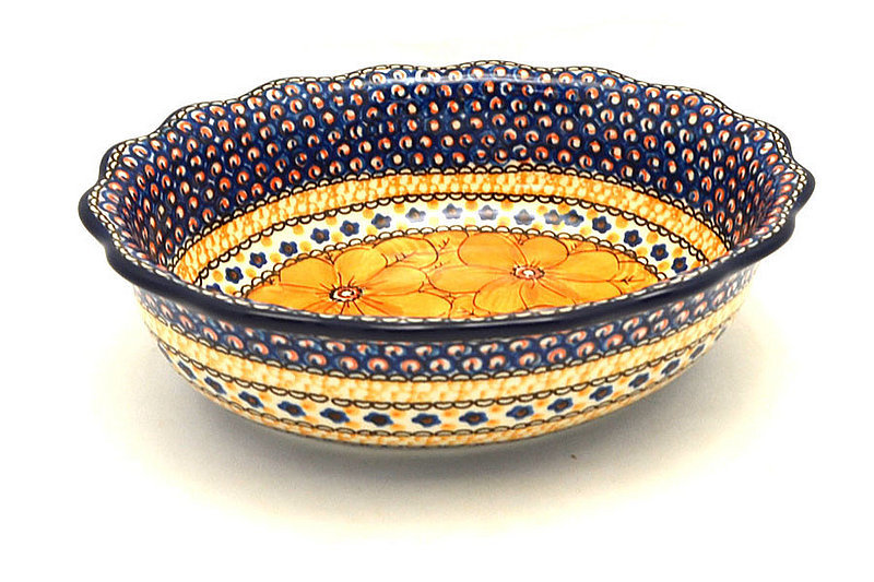 Ceramika Artystyczna Polish Pottery Bowl - Fluted Oval - Unikat Signature - U408B D78-U408B (Ceramika Artystyczna)