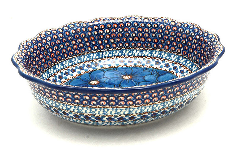 Ceramika Artystyczna Polish Pottery Bowl - Fluted Oval - Unikat Signature - U408C D78-U408C (Ceramika Artystyczna)