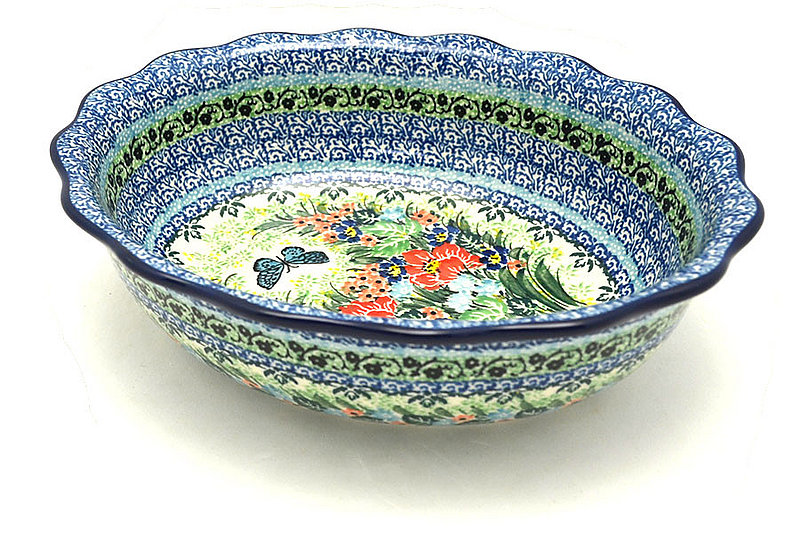 Ceramika Artystyczna Polish Pottery Bowl - Fluted Oval - Unikat Signature - U4553 D78-U4553 (Ceramika Artystyczna)