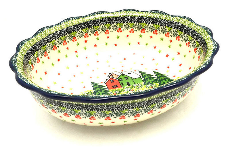 Polish Pottery Bowl - Fluted Oval - Unikat Signature - U5037
