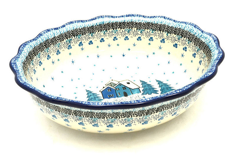 Ceramika Artystyczna Polish Pottery Bowl - Fluted Oval - Unikat Signature - U5045 D78-U5045 (Ceramika Artystyczna)