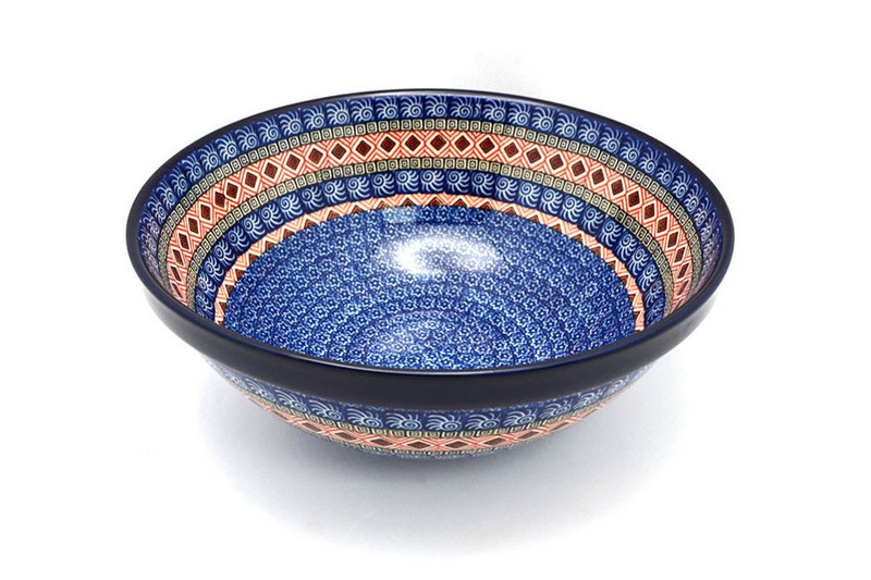 Ceramika Artystyczna Polish Pottery Bowl - Grand Nesting (10 3/4") - Aztec Sun 055-1350a (Ceramika Artystyczna)