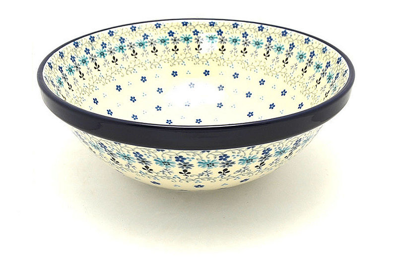 Ceramika Artystyczna Polish Pottery Bowl - Grand Nesting (10 3/4") - Bachelor Button 055-2641a (Ceramika Artystyczna)