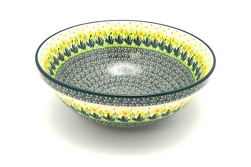Ceramika Artystyczna Polish Pottery Bowl - Grand Nesting (10 3/4") - Daffodil 055-2122q (Ceramika Artystyczna)