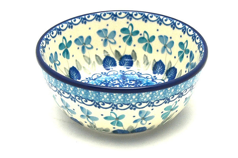 Ceramika Artystyczna Polish Pottery Bowl - Ice Cream/Dessert - Blue Orchids 017-2751a (Ceramika Artystyczna)