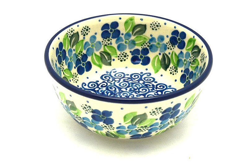 Ceramika Artystyczna Polish Pottery Bowl - Ice Cream/Dessert - Blue Phlox 017-1417a (Ceramika Artystyczna)