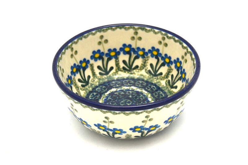 Ceramika Artystyczna Polish Pottery Bowl - Ice Cream/Dessert - Blue Spring Daisy 017-614a (Ceramika Artystyczna)