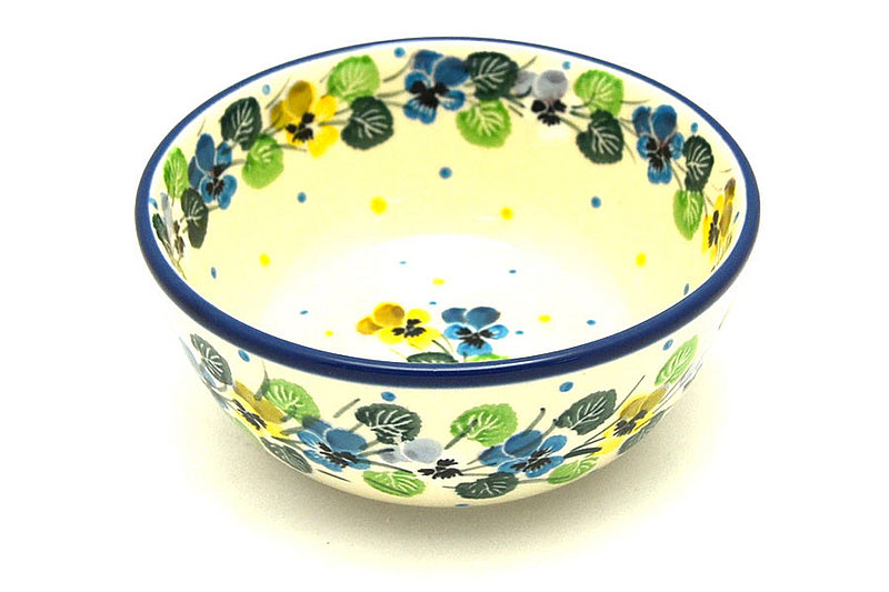 Ceramika Artystyczna Polish Pottery Bowl - Ice Cream/Dessert - Spring Pansy 017-2340a (Ceramika Artystyczna)
