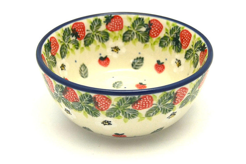 Polish Pottery Bowl - Ice Cream/Dessert - Strawberry Field